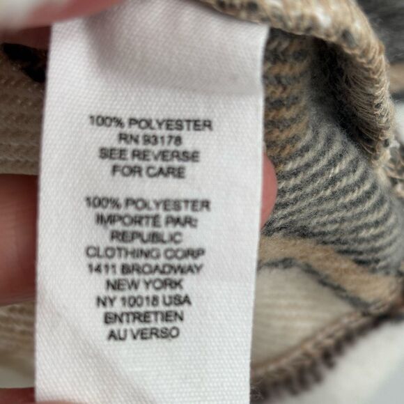 For the Republic Plaid Shacket Beige Gray Oversize Button Front Jacket Large NWT - Picture 9 of 9